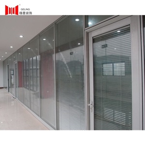 Divisor de Pared para <span class=keywords><strong>Oficina</strong></span>, 2021, Doble Vidrio Templado, Marco de Aluminio, con Persiana Extraíble - Product Image 5