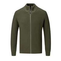 Nouveau Cardigan Long Zippé en Maille pour Homme 2026 – Col Roulé Coupe Décontractée, Simple et Polyvalent – Vêtement d'Extérieur Automne Hiver OEM ODM
