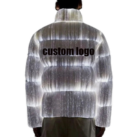 Veste en Fiber Optique Led Personnalisée Lumière Clignotant Doudoune en Fibre Optique Hommes Nouvelle Mode Hiver Femmes Manteau en Duvet Lumineux