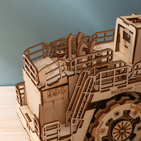 Mainan Puzzle Kayu 3D Kreatif Bentuk Forklift DIY Edukatif dengan Kemasan Kotak Grosir Lintas Negara