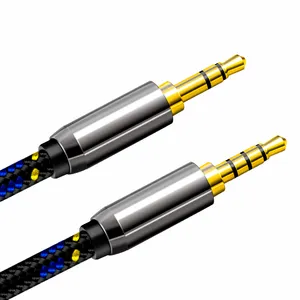 3,5mm Metall gehäuse Kunden spezifisches Audio-Kopfhörer kabel und Aux-Kabel für iPhone/Auto/Laptop, Zusatz kabel