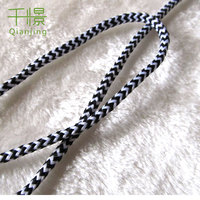 CR006 Hersteller Bestseller 5mm Zugkordel Weiß Schwarz Zickzack-Muster Polyester Rundkordel
