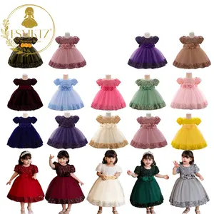 New Color 0-4 Years Baby Girls Pageant Sequin Clothes Toddler Children Girls Birthday Party Dresses For Baby