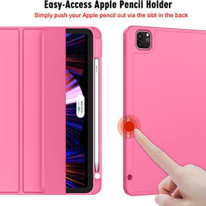 Étui de protection pour tablette <span class=keywords><strong>iPad</strong></span> <span class=keywords><strong>Pro</strong></span> 12,9 pouces et 13 pouces 2025 avec emplacement pour stylet, design adhésif arrière, modèle personnalisé avec logo animal de dessin animé - Product Image 2