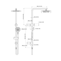 Filigrane système de douche de salle de bain mural haute pression chrome colonne de douche ensemble de douche à effet pluie