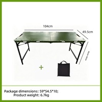 Table de camping pliante rectangulaire hydraulique multifonctionnelle légère et tactique pour le camping en plein air