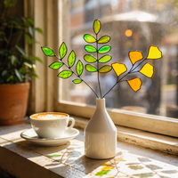 Fait à la main éternel personnalisable Art déco Design vitrail attrape-soleil tiges de fleurs sauvages-prix par tige. Créez votre propre