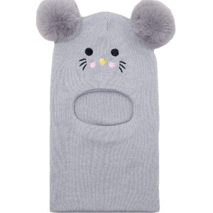 Bonnet d'hiver pour tout-petits, écharpe, cagoule, <span class=keywords><strong>masque</strong></span> de <span class=keywords><strong>ski</strong></span>, bonnet tricoté à capuche, col protecteur pour le cou avec pompon pour enfants - Product Image 6