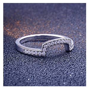 Anillo DE BODA minimalista de acero inoxidable para parejas con corte ovalado de circón chapado en rodio para hombres y mujeres, regalo de joyería de fiesta - Product Image 5