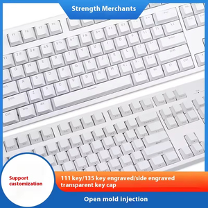 Teclas PBT blancas de 135 teclas con impresión lateral compatibles con interruptores mecánicos <span class=keywords><strong>Cherry</strong></span> <span class=keywords><strong>MX</strong></span> para teclado mecánico para juegos - Product Image 5