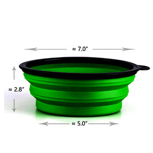 5.0 inç taşınabilir silikon hayvan mama kabı, katlanabilir genişletilebilir su besleme seyahat kasesi kupası çanak için Pet köpek kedi 1000ml - Product Image 3