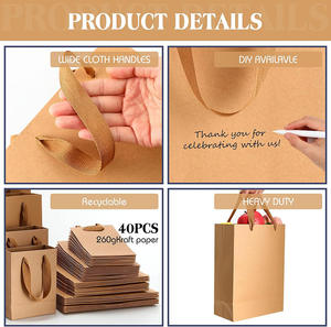 Lage Prijs Luxe Merchandise Papieren Boodschappentassen Op Maat Bedrukt Dikke <span class=keywords><strong>Kraft</strong></span> Papieren Zak Met Logo Print En Lint Handgrepen - Product Image 4