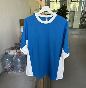 Custom <b>Ringer</b> Solid Jersey <b>T</b>-<b>Shirt</b> <b>Men</b> Oversized Drop Shoulder Cotton Tee Short Sleeve O Neck Summer Streetwear - Product Image 2