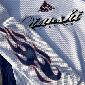 T-shirt Grafica Personalizzata di Alta Qualità da <span class=keywords><strong>Uomo</strong></span>, Maglia Termica a Maniche Lunghe in Cotone Lavorato a Maglia con Stampa Serigrafica a Rilievo Effetto Waffle - Product Image 3