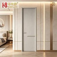 Porte intérieure en bois composite finition mate, surface anti-traces de doigts, isolation acoustique, moderne, pour chambre, hôtel, salle de bain, entrée