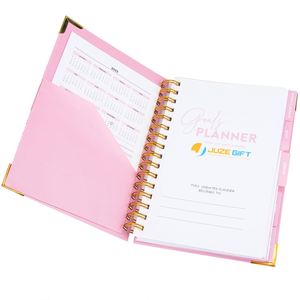 Carnet A5 personnalisé 2025, couverture rigide, non daté, reliure spirale, agenda bien-être, cadeau promotionnel, couverture en cuir, boîte cadeau personnalisable - Product Image 3