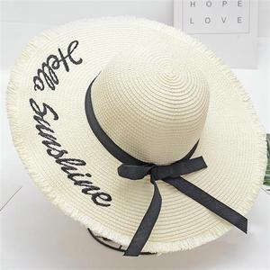 Sombrero de Paja Flexible Unisex de Moda con Ala Ancha, Estilo Playero, Bordado 3D, Cinta y Cuerda, Elegante Sombrero para Protección Diaria al Aire Libre - Product Image 5