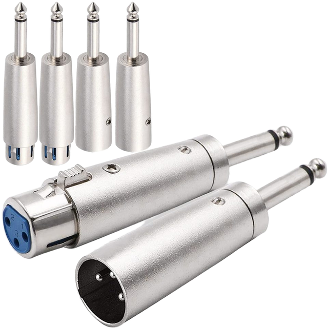 DAJIANG OEM Customized Copper XLR Connector Plug Converter Audio Mono Adapter TS Socket Jack 1/4" 6.35mm Male 3 Pin Female