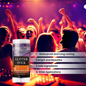 แท่งกลิตเตอร์สำหรับแต่งหน้าทำสีผมเป็นประกายสีเงินสีม่วงส้มกันน้ำ - Product Image 3