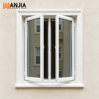 Ventanas de Balcón Residenciales de PVC con Doble Acristalamiento Aislante, Ventanas Abatibles de PVC para Casa con Reducción de Ruido