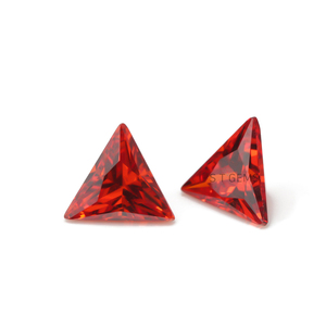 Wholesale Luxury <strong>Gemstone</strong> 4mm <strong>Orange</strong> Red Triangle Cut Cubic Zirconia Stone - Product Image 2