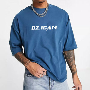 Wholesale 100% Cotton Plus Size Tee-Shirts Men's Boxy Tshirts Customized Logo Drop Shoulder Oversized Plain Blank <b>T</b>-Shirts - Product Image 3