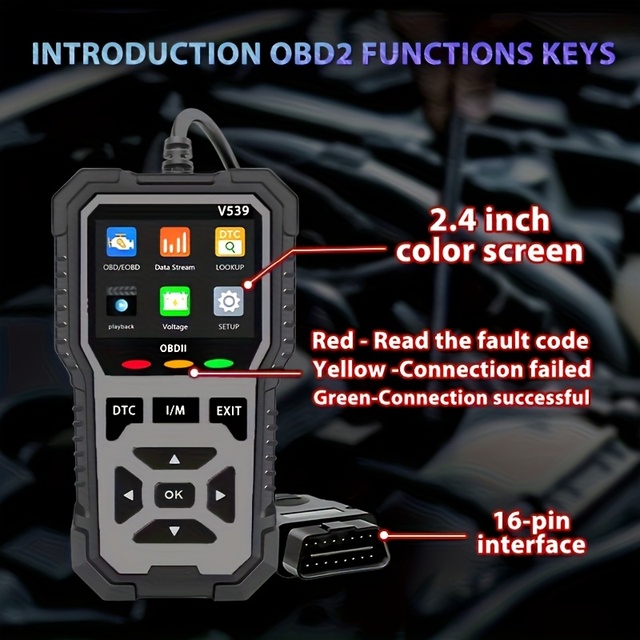 2025 V539 OBD2 Scanner Upgrade USB Powered Car Fault Code Reader for 1996+ OBD II Protocol Vehicles Including Trucks Scan Tools