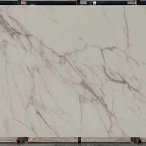 Pierre frittée pleine masse à motif classique blanc <span class=keywords><strong>de</strong></span> Carrare, Italie, 1600*3200, pour îlot <span class=keywords><strong>de</strong></span> <span class=keywords><strong>cuisine</strong></span> et crédence - Product Image 1