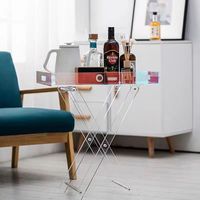 Table d'appoint pliable moderne en acrylique de luxe, personnalisable, couleur arc-en-ciel, pour salon, chambre, balcon, café - Vente en gros usine