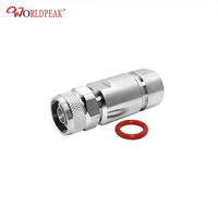 Conector Coaxial Hembra Tipo N Premium con Abrazadera Recta para Cable Alimentador Heliax Corrugado de 1/2" (1-2 Pulgadas) LDF4-50A HCAAY50-12