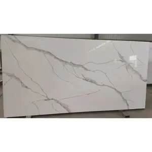 Marble Calacatta White Quartz Artificial Stone Slabs for Island Kitchen Bathroom Countertop Vanity Top