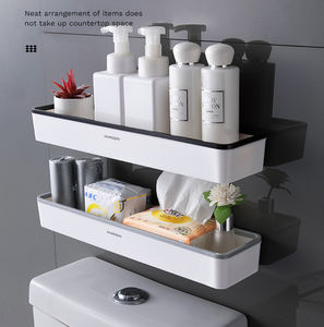 Étagère de rangement <span class=keywords><strong>murale</strong></span> pour salle de bain sans perçage, en ABS étanche, support WC, organisateur gain de place pour la maison et la cuisine - Product Image 2