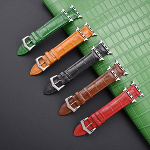 新しいスタイルの牛革本革時計バンドApple <span class=keywords><strong>Watch</strong></span> 20mmコネクタ付きカラフルな革時計ストラップIwatch - Product Image 1