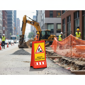 Poste de Advertencia Rojo Versátil de Grado Ingeniería, 495x395x905 mm, Impresión Personalizada, 12423 DB R, Equipo de Seguridad, Turquía - Product Image 3