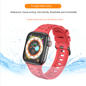 Correas de Reloj de Silicona con Hebilla Plateada Negra, Deportivas e Impermeables, para <span class=keywords><strong>Apple</strong></span> IWatch Band Ultra 8 7 6 5, Venta al Por Mayor de Fábrica - Product Image 1