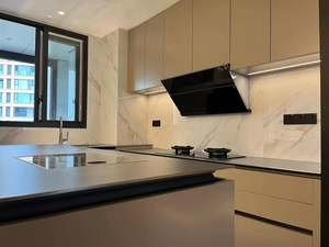 Mobile da Cucina di Lusso a <span class=keywords><strong>Isola</strong></span> <span class=keywords><strong>con</strong></span> <span class=keywords><strong>Sedie</strong></span>, Cassetti e Lavello, Armadio da Cucina a U in Acciaio Inossidabile - Product Image 4