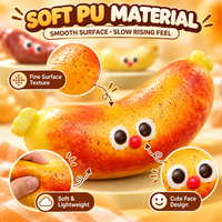Jouet Squishy en PU en forme de saucisse amusante, à remontée lente, mignon, anti-stress, couleurs assorties, vente en gros