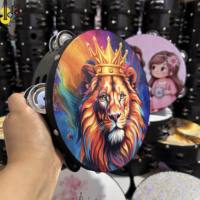 Wholesale Double row Wooden Black 8 Inch Musical Instrument Noise Maker Percussion Education Handheld Tambourine Price