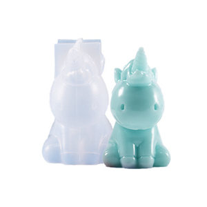 Moule en silicone DLD pour animaux 3D, <span class=keywords><strong>licorne</strong></span>, éducatif pour enfants, indéformable, facile à démouler - Product Image 3