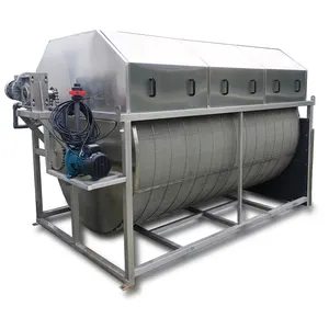 HUISEN Máquinas de tratamento de água Drum Thickener personalizado alta qualidade peixe tambor rotativo filtro lagoa koi