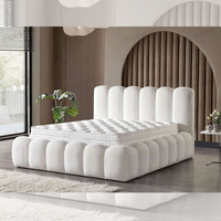 Ensemble de Meubles de Chambre Européens Luxe Lit King Size Moderne Lit Queen Size avec Rangement Cadre de Lit Double Capitonnés