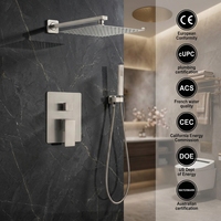 Système de douche encastré haute pression, ensemble de douche de salle de bain avec pomme de douche de 8 à 12 pouces et douchette à main, robinets de pluie combinés