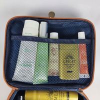 Sac à fermeture éclair cosmétique marque privée personnalisée étanche trousse de toilette en cuir Pu petit voyage clair Pvc maquillage sac cosmétique