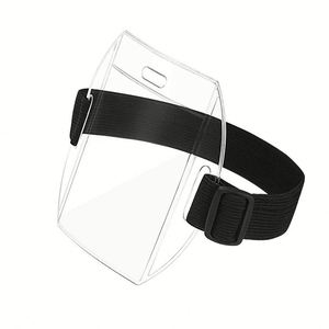 Pochette de brassard réglable en plastique transparent souple et élastique X527 pour badge nominatif et porte-carte d'identité - Product Image 4