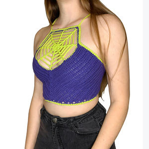 <span class=keywords><strong>Canottiera</strong></span> da <span class=keywords><strong>donna</strong></span> Sexy all'uncinetto con ragnatela nuovo costume da bagno da spiaggia Bikini Top corto con petto avvolto canottiere da <span class=keywords><strong>donna</strong></span> - Product Image 6