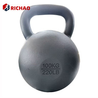 Équipement de musculation de haute qualité pour la maison, haltères de musculation, kettlebell en fonte noire de 108 kg