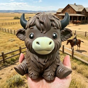 Juguete Antiestrés de Vaca Highland, Peluche Suave para Apretar - Product Image 5