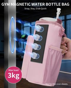 Solución de Transporte Conveniente, Bolsa de Gimnasio Magnética de Neopreno con Imanes Incorporados, Porta Botella de Agua, Bolsillos para Teléfono - Cómoda - Product Image 2