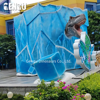 Modèle de dinosaure en métal personnalisé pour intérieur Simulation de tête de dinosaure Bloc de glace pour centres commerciaux Parcs d'aventure Aéroports Garderies