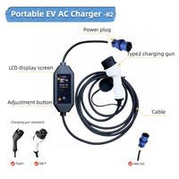 Chargeur portable AC pour véhicule électrique 3,5 kW, 220 V monophasé, prise Schuko, type 2, type 1 et GB/T, utilisation à domicile/en voyage, prise et charge, application, IP54